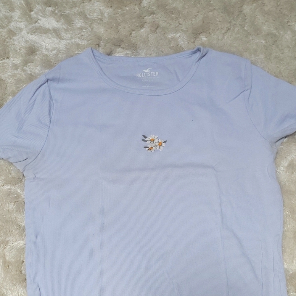 Purple Hollister baby-tee shirt
